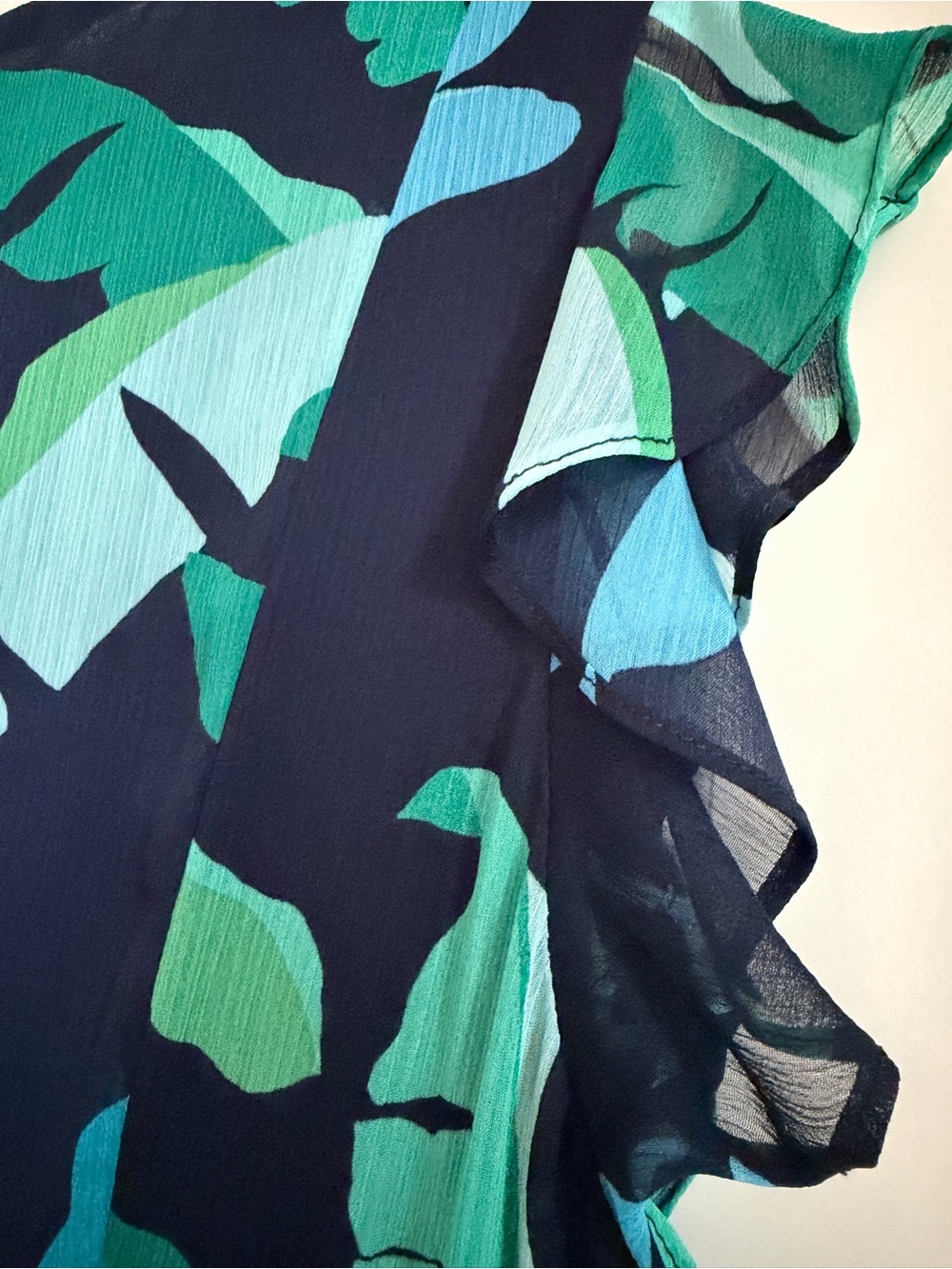 Tommy Hilfiger Riviera Floral Chiffon High Low Midi Dress Size 16 Ruffle Leaf - Picture 5 of 16